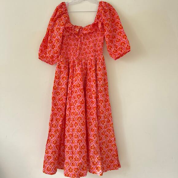 Free People Oasis Midi Dress in Heat Wave Combo Pink Size S NWT - Picture 5 of 12